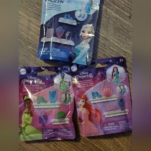 New Mattel Disney Princess Fashion Accessories Shoes Lot of 3 Ariel Elsa Tiana